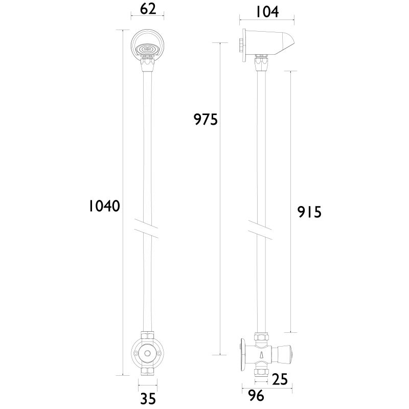 Bristan Anti Vandal Timed Flow Exposed Shower with Fixed Head